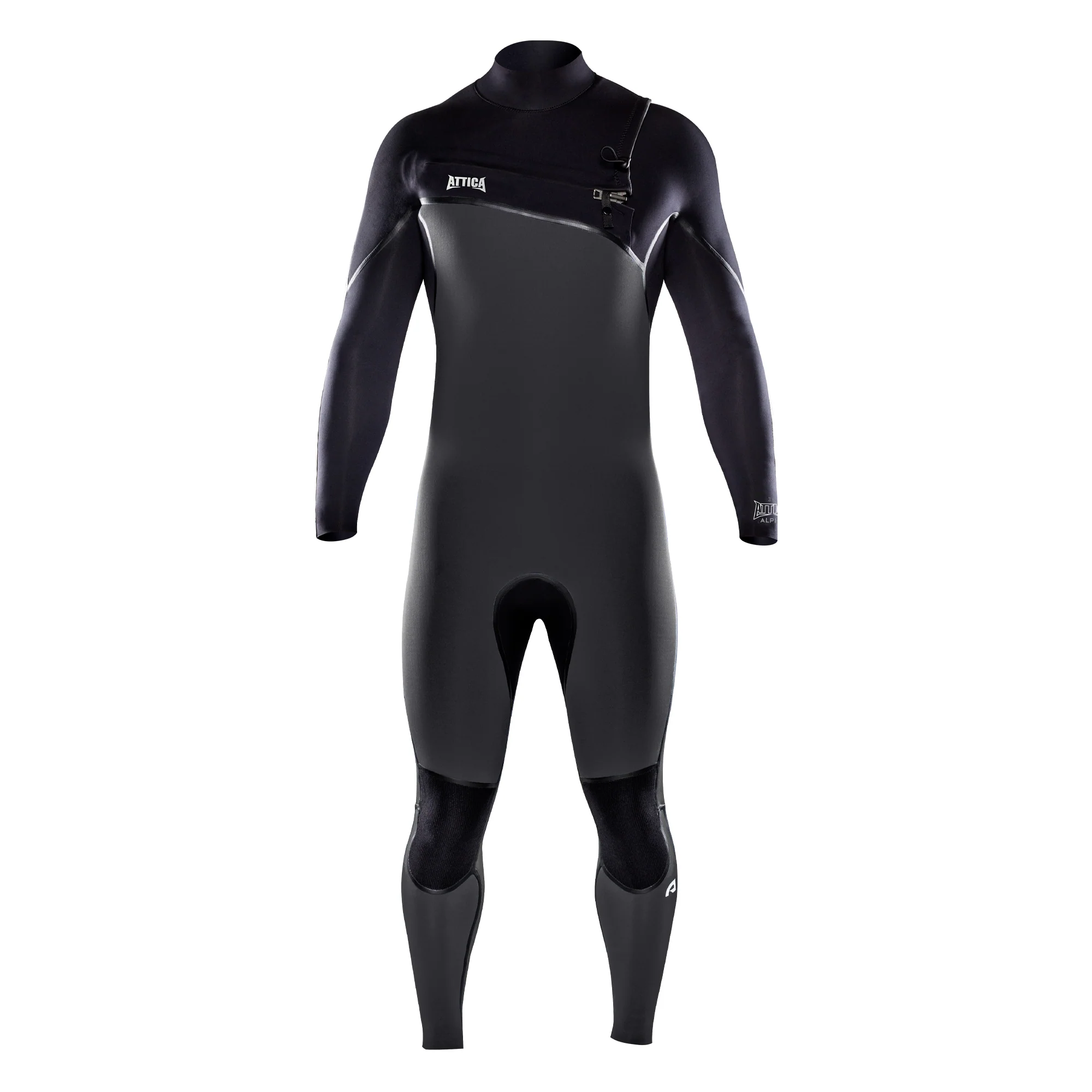 Attica Alpha 3/2mm Chestzip Steamer - Graphite/ Black - Image 3