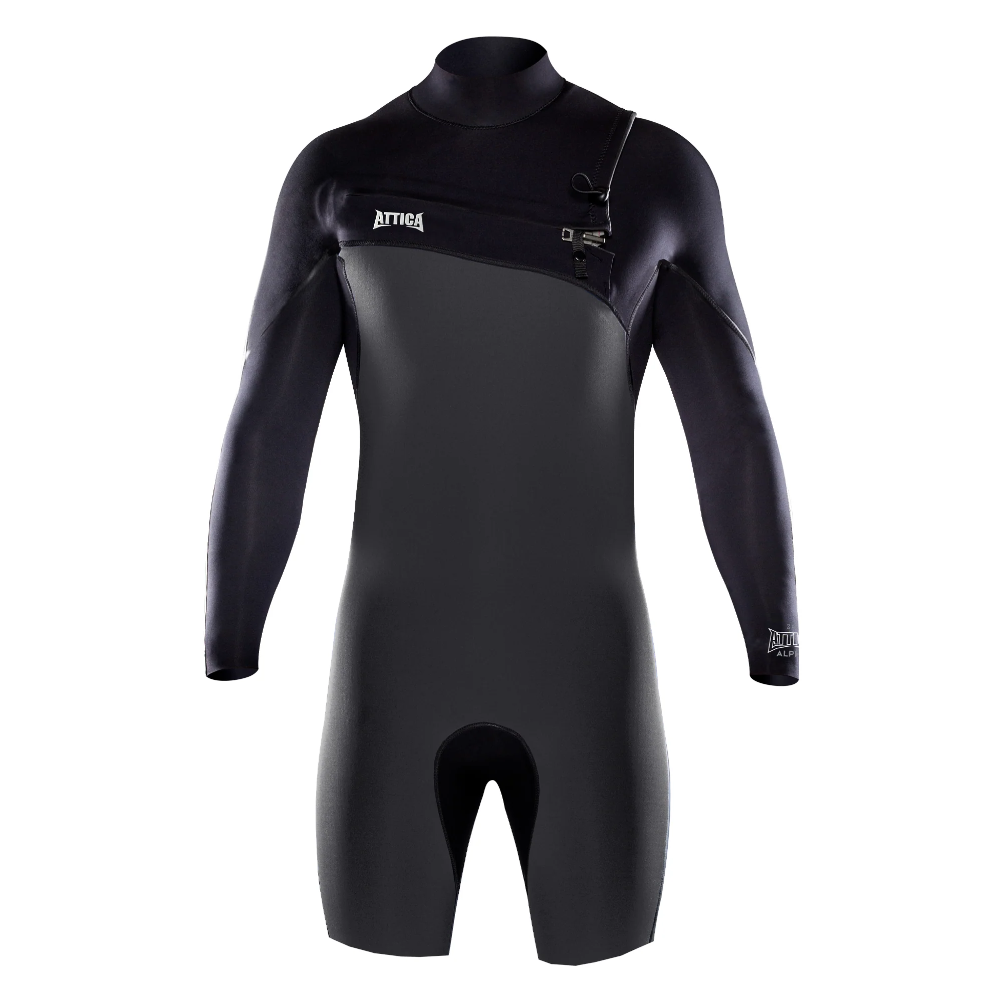 Attica Omega 2/2mm Chestzip L/S Springsuit - Graphite/ Black - Image 3