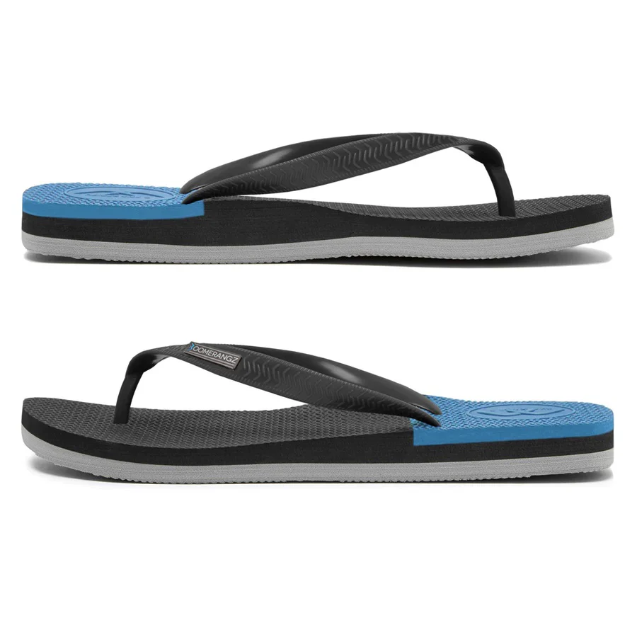 Boomerangz Regular Black/ Grey/ Blue Thongs + Additional Straps - Image 4