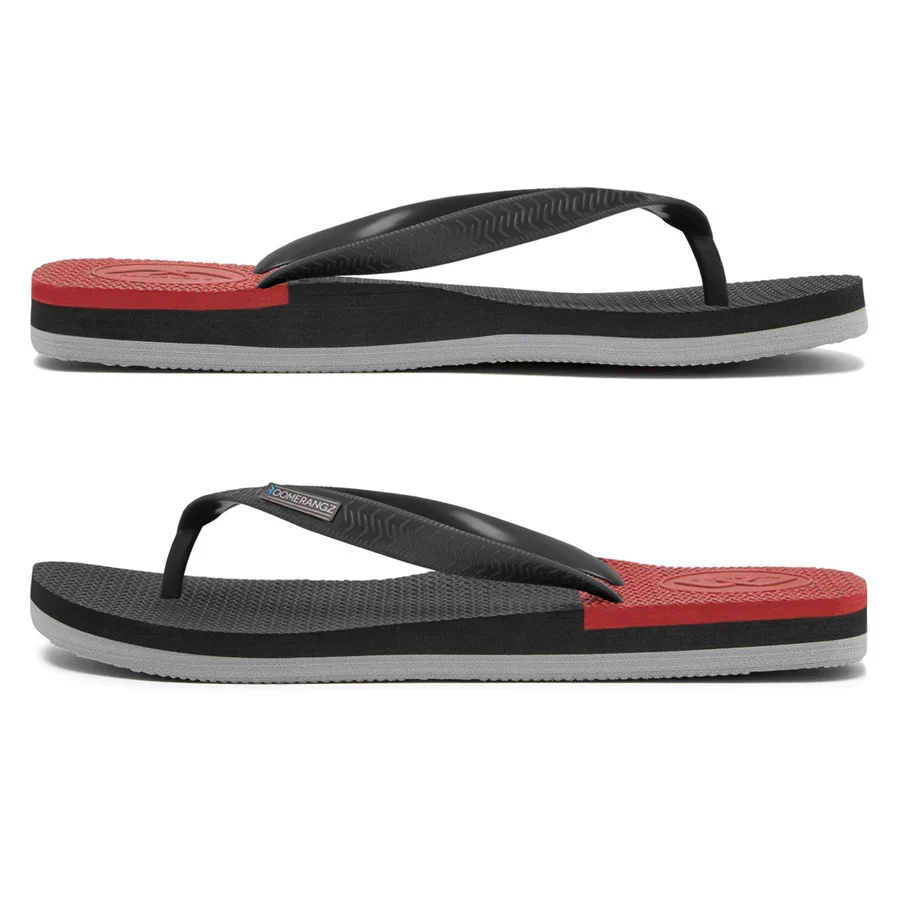 Boomerangz Regular Black/ Grey/ Red Thongs + Additional Straps - Image 4