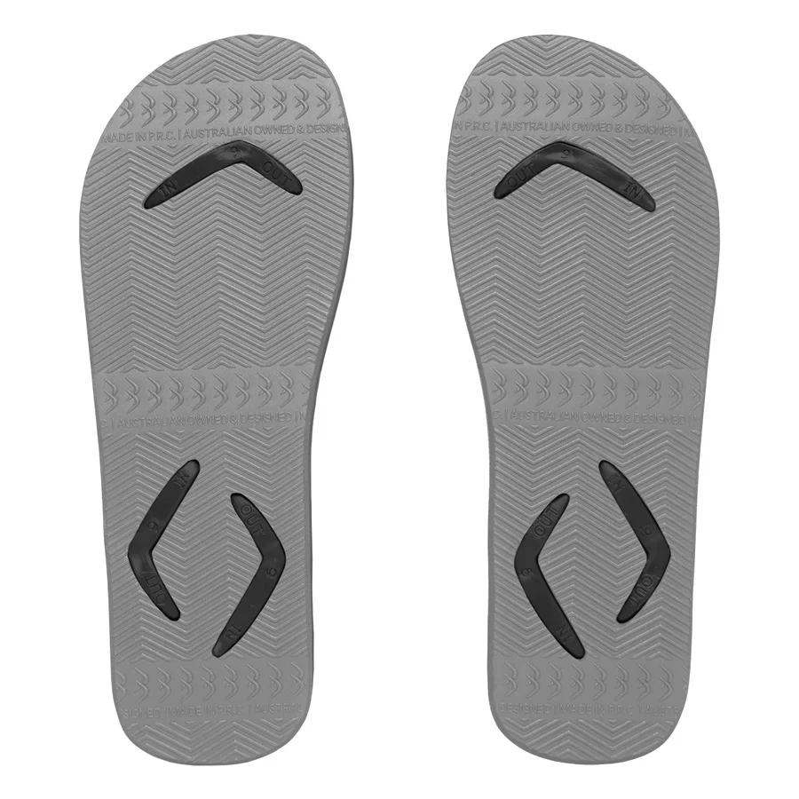 Boomerangz Regular Black/ Grey/ White Thongs + Additional Straps - Image 3