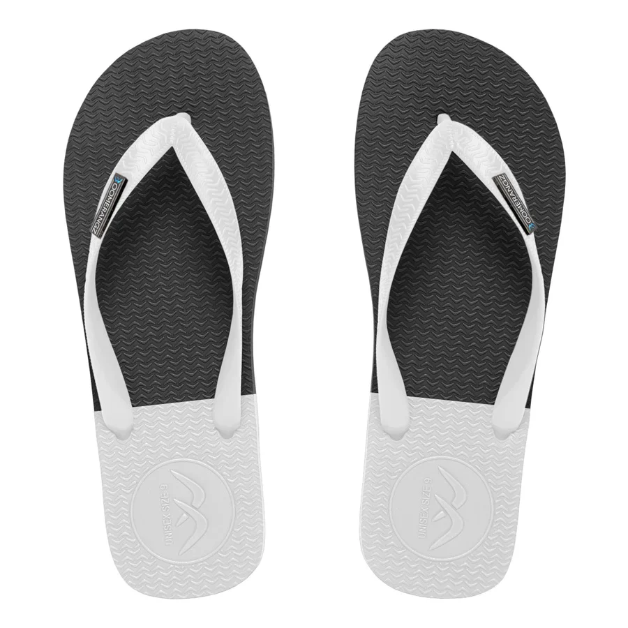 Boomerangz Regular Black/ Grey/ White Thongs + Additional Straps - Image 6