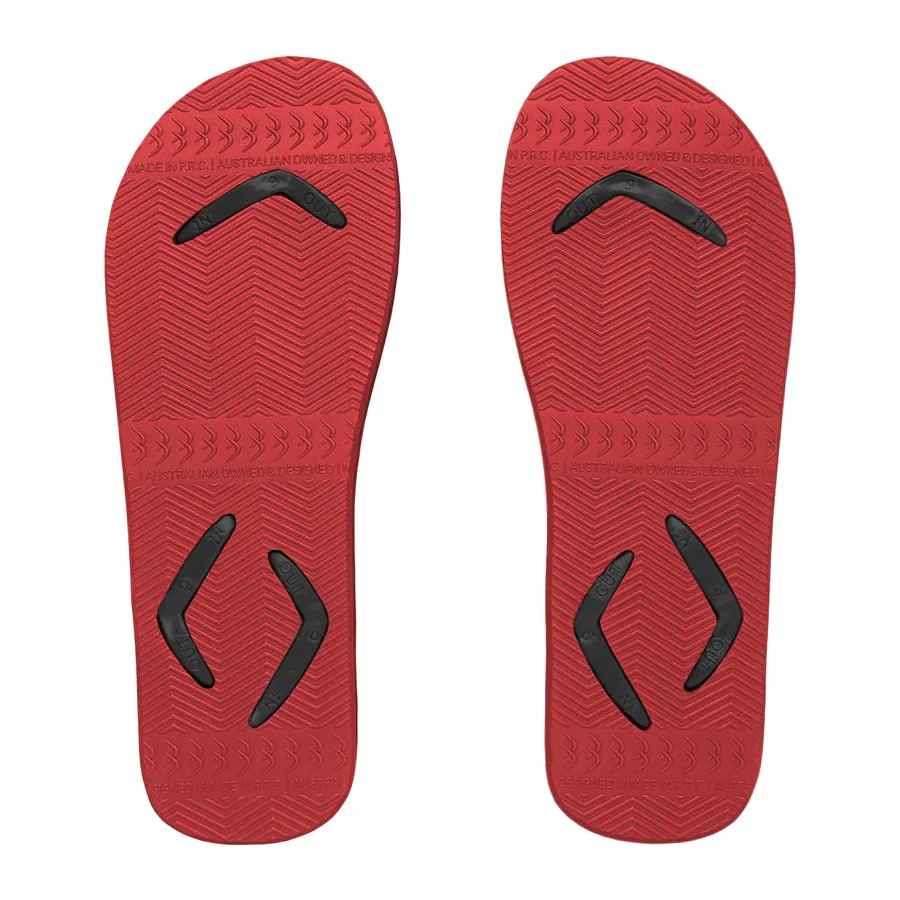 Boomerangz Regular Black/ Red Thongs + Additional Straps - Image 3