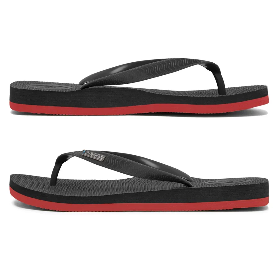 Boomerangz Regular Black/ Red Thongs + Additional Straps - Image 4