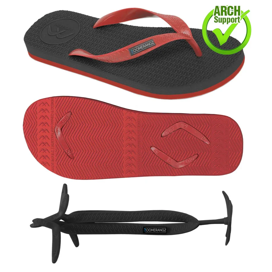 Boomerangz Regular Black/ Red Thongs + Additional Straps - Image 5