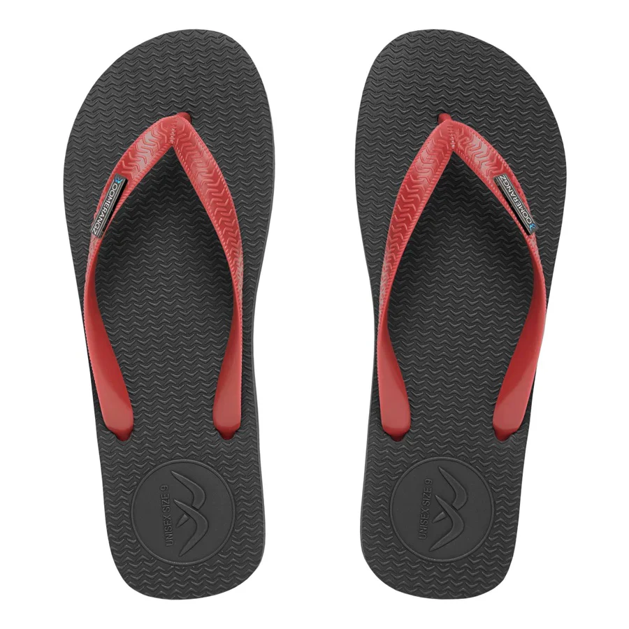 Boomerangz Regular Black/ Red Thongs + Additional Straps - Image 6
