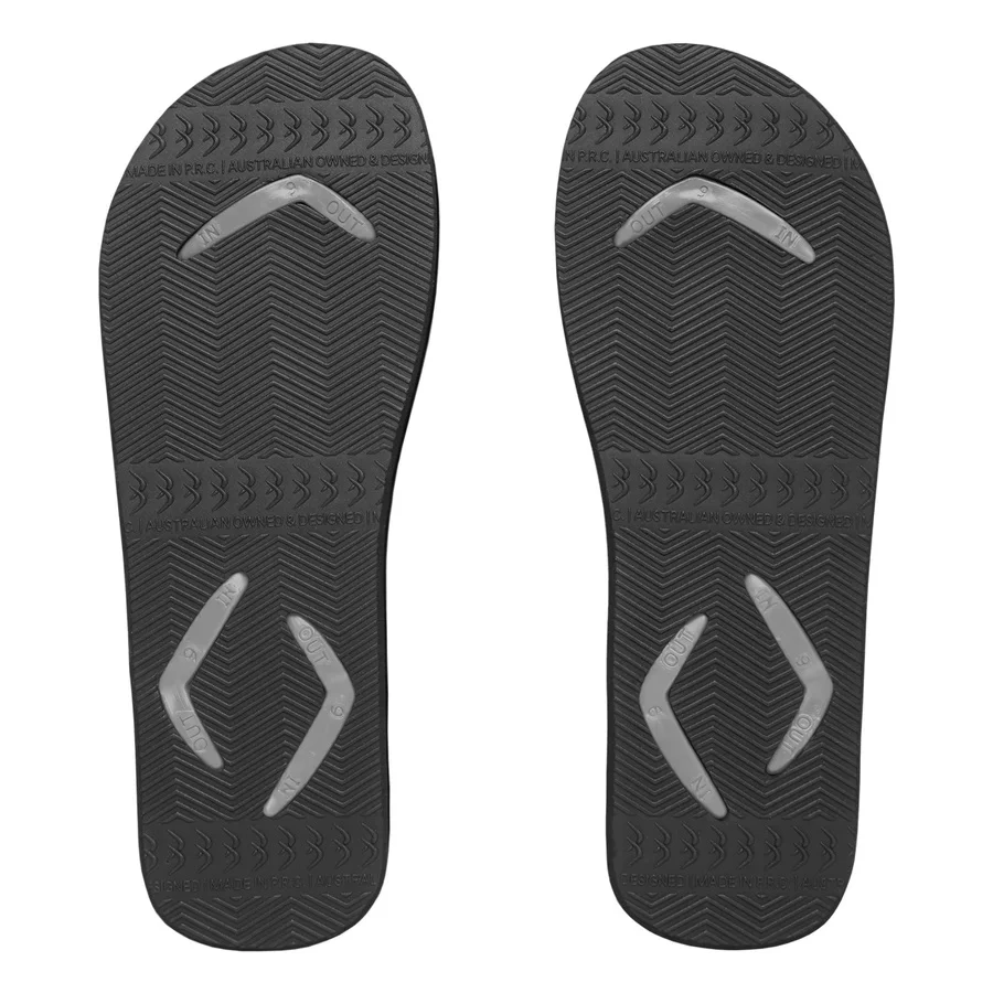 Boomerangz Regular Grey/ Black Thongs + Additional Straps - Image 3