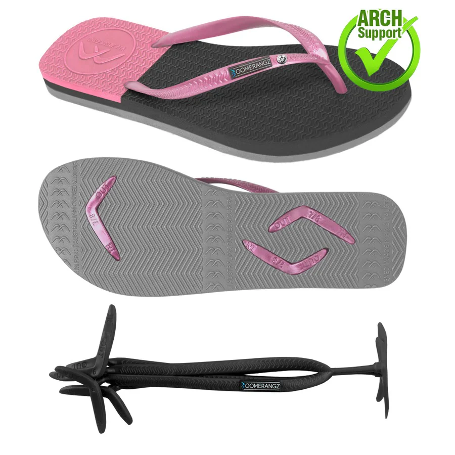 Boomerangz Slim Black/ Grey/ Pink Thongs + Additional Straps - Image 5
