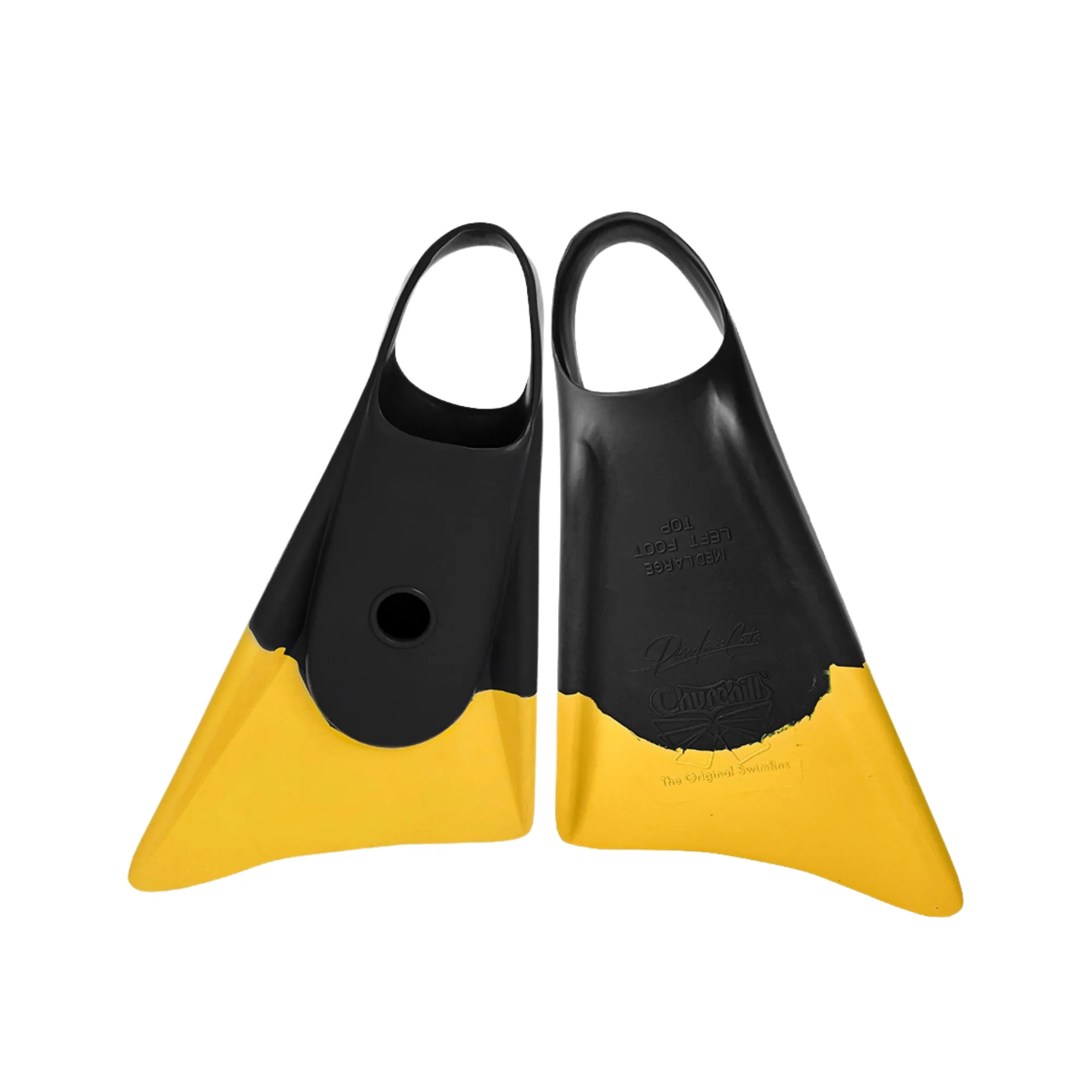 Churchill Makapuu V2 Fins - PLC Black/ Yellow