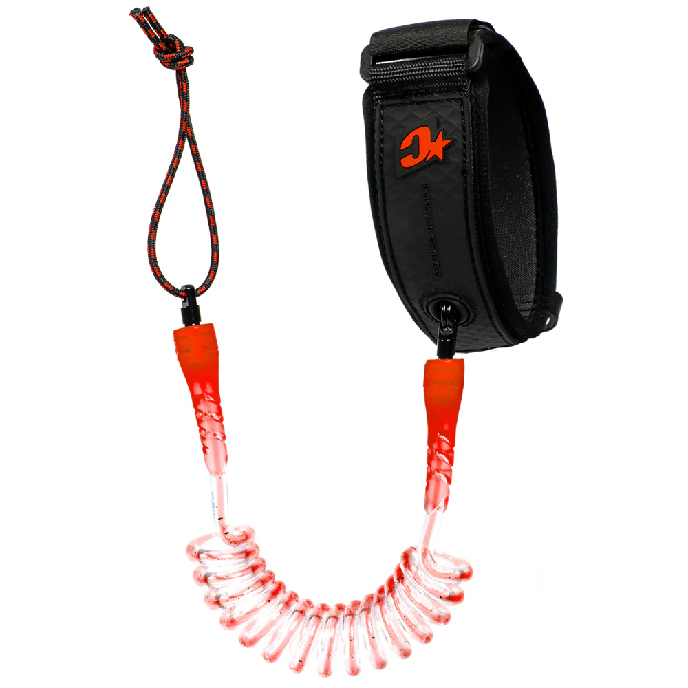 Creatures of Leisure Reliance 7mm Bicep Leash - Clear/ Red