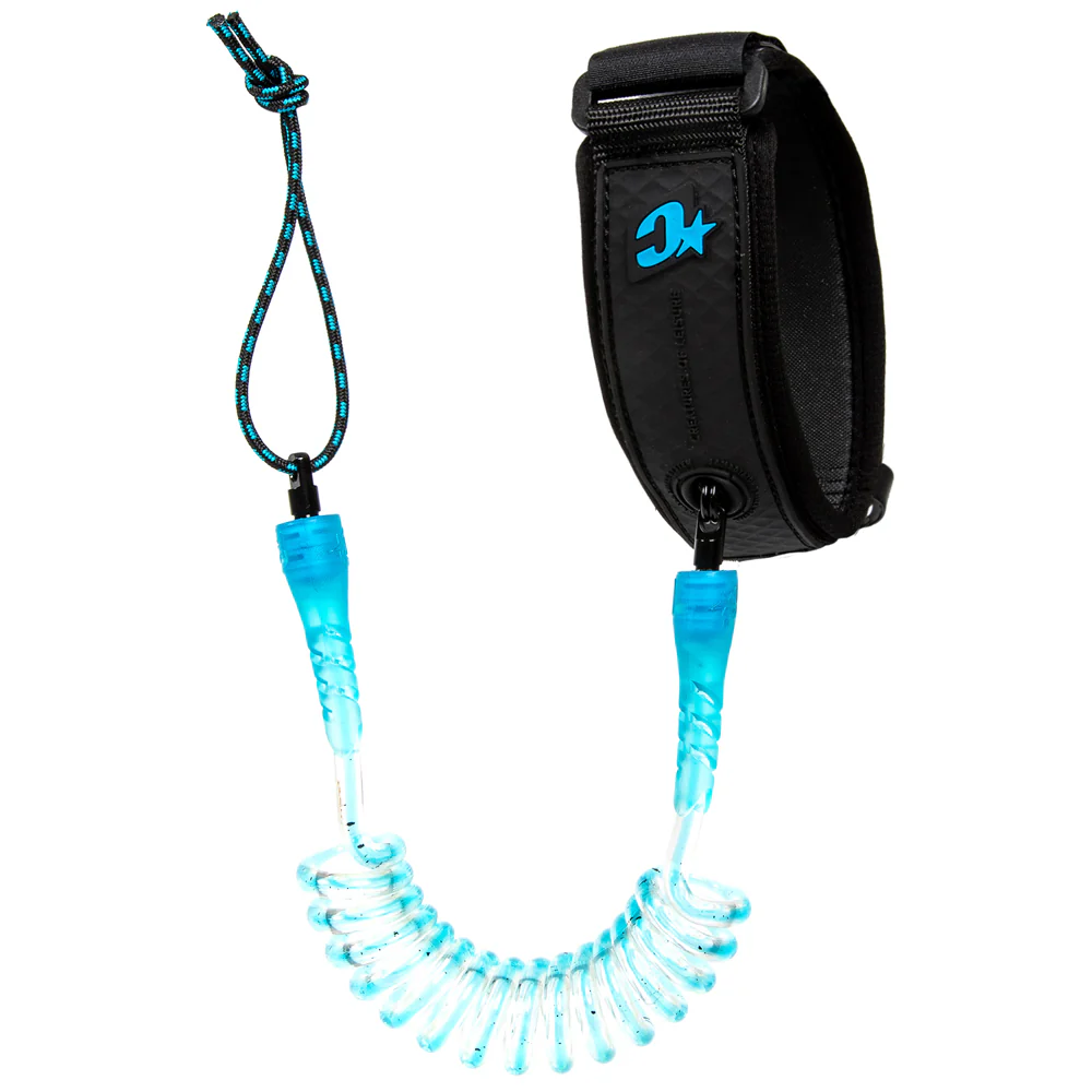 Creatures of Leisure Reliance 7mm Bicep Leash - Cyan Blue/ Black