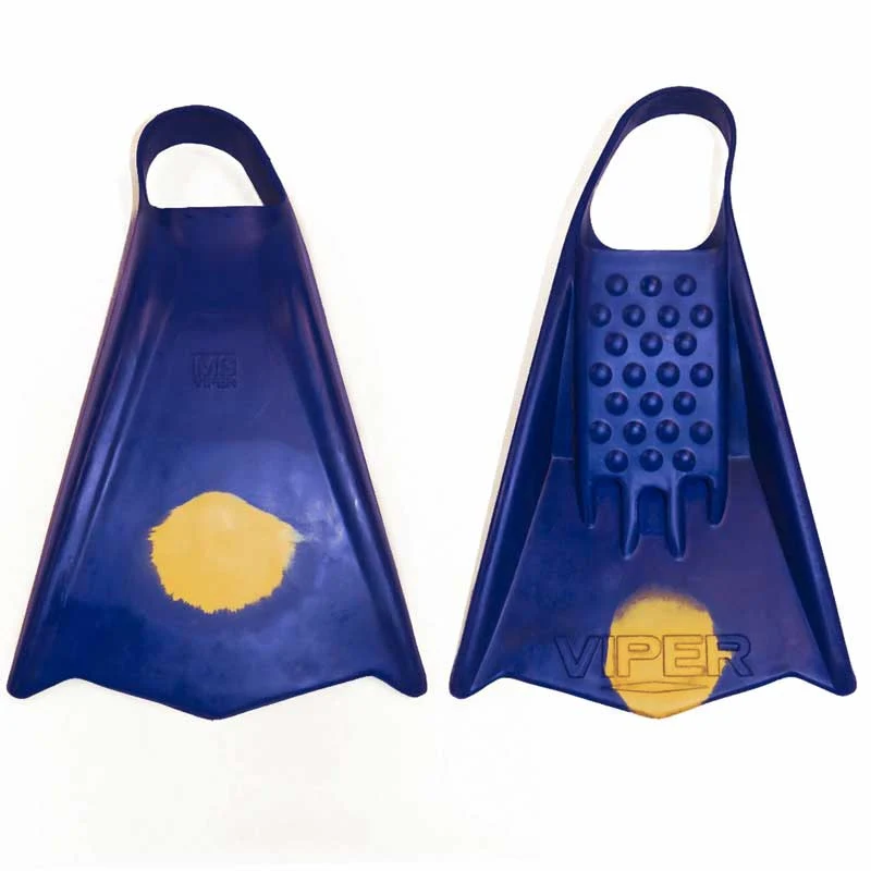 MS Viper Fins - Royal Blue/ Yellow Dot - Mid Flex